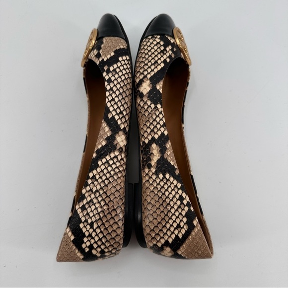 Tory Burch Chelsea Snake Print Cap Toe Ballet Flats Size 7 - Picture 5 of 7